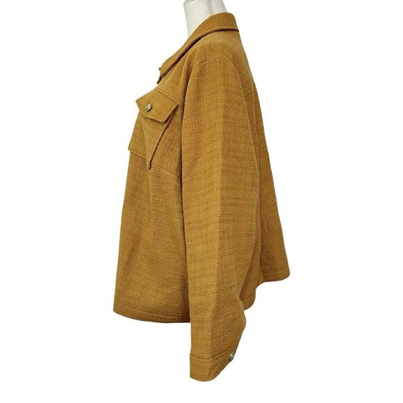 J Jill Womens Modern Tweed Button Jacket Size 3X Honey Yellow Career Office NWT - Picture 2 of 10
